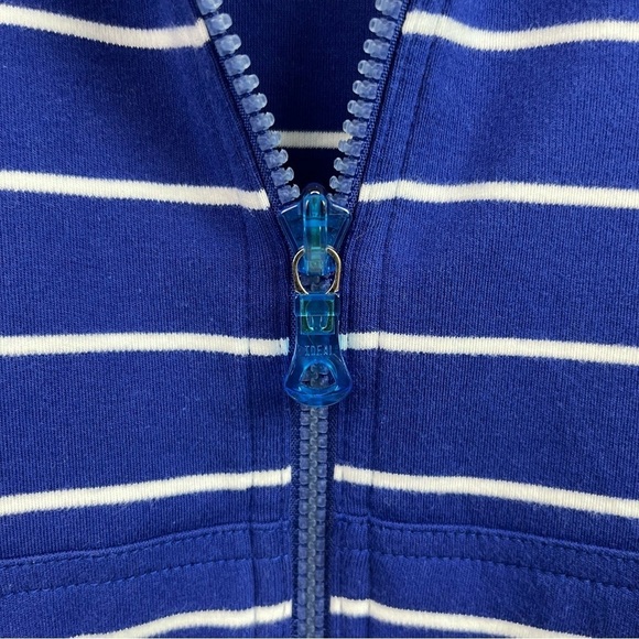 Liz Claiborne Womens Vest Stretch Blue White Stripe Pockets 2X - Picture 8 of 11